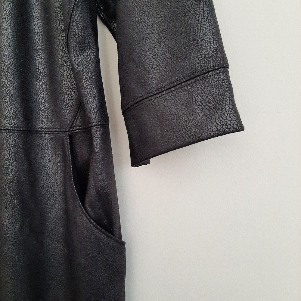 Gabrielle Union Shift Dress Black Leather Look Size Large - Picture 7 of 15